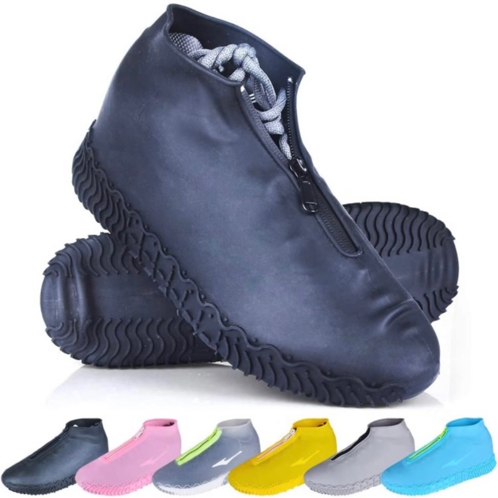 Reusable Unisex No-Slip Waterproof Shoe Covers with Zipper
